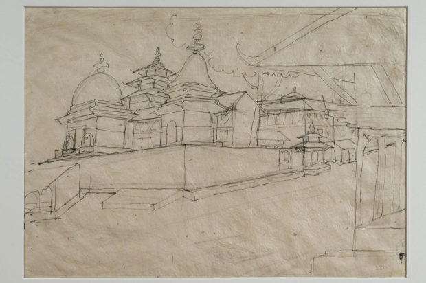 A sketch of some Temples, probably at Kathmandu.