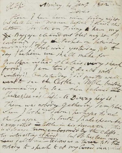 TM/1/1/10-Letter from Thomas Manning, Dover and Boulogne, 4 January 1802