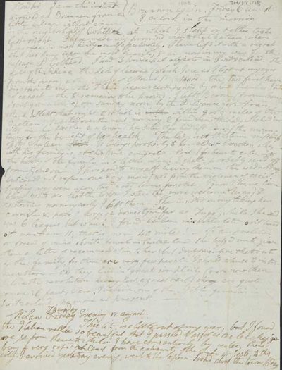 TM/1/1/18-Letter from Thomas Manning, Brunnen, Switzerland, August 1802