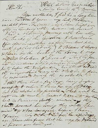 TM/1/1/22-Letter from Thomas Manning, Paris, 5 November 1802