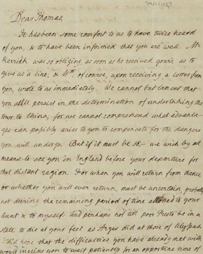 TM/1/1/27-Letter from William Manning, Diss, Norfolk, [24 August 1803]