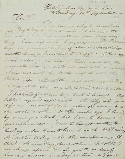 TM/1/1/28-Letter from Thomas Manning, Paris, 14 September 1803