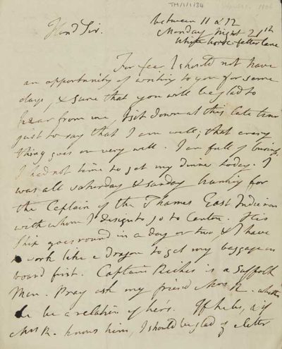 TM/1/1/34-Letter from Thomas Manning, London, 21 April 1806