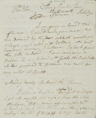 TM/1/1/36-Letter from Thomas Manning, Portsmouth, England, 13 May 1806
