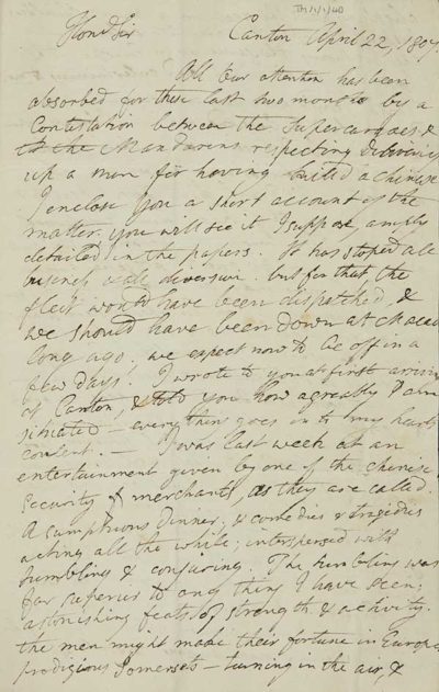 TM/1/1/40-Letter from Thomas Manning, Canton, 24 February 1807