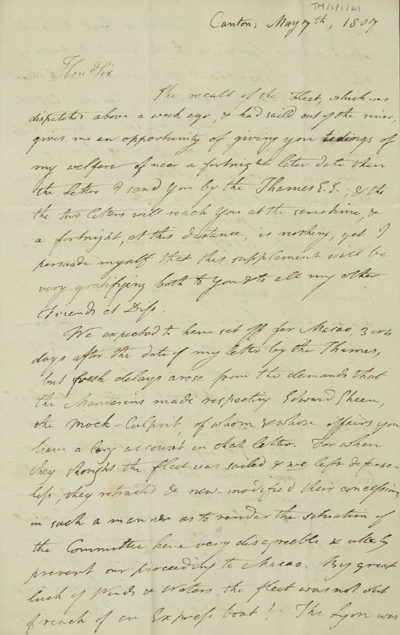 TM/1/1/41-Letter from Thomas Manning, Canton, 7 May 1807