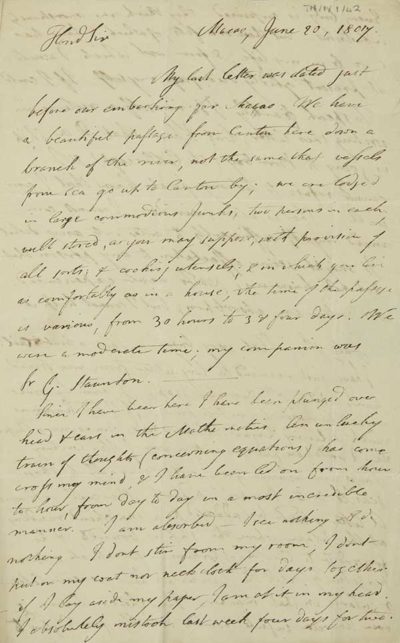 TM/1/1/42-Letter from Thomas Manning, Macao, 20 June -1 July 1807