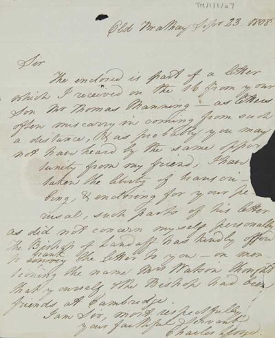 TM/1/1/47-Letter from Charles Lloyd, England, 23 September 1808