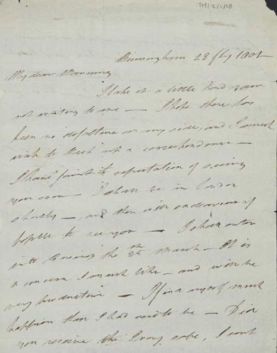 TM/2/1/10-Letter from Robert Lloyd, 22 February 1801