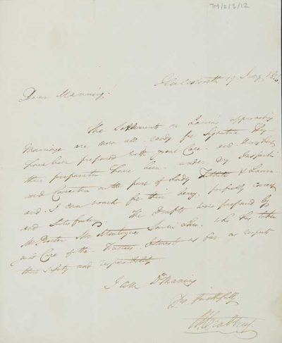 TM/2/3/12-Letter to Thomas Manning regarding Laura Tuthill, 19 July 1836