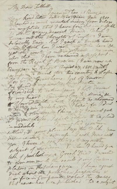 TM/2/3/7-Letter from Thomas Manning, 27 August 1811