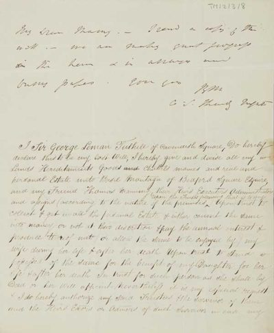 TM/2/3/8-Copy of the Last Will and Testament of George Leman Tuthill, 1835