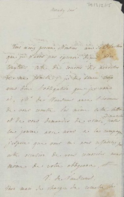 TM/3/2/15-Letter from de Vaudreuil