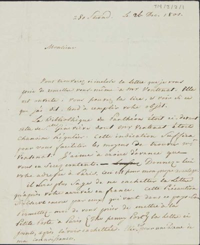 TM/3/2/01-Letter from Martinet, 26 December 1801