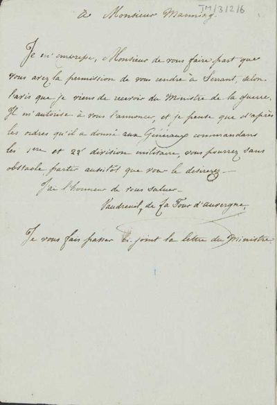 TM/3/2/06-Letter from de Vaudreuil, de la Tour d’Auvergne [1803]