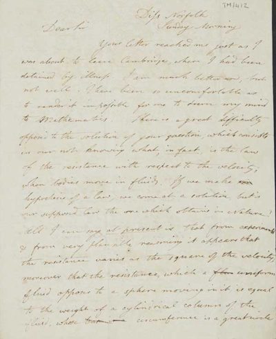 TM/4/2 Letter from Thomas Manning, Diss, Norfolk to John Rickman, New Palace Yard, London
