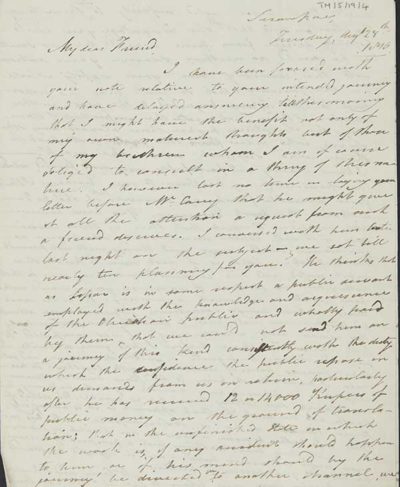 TM/5/19/4-Letter from Joshua Marshman, 28 August 1810