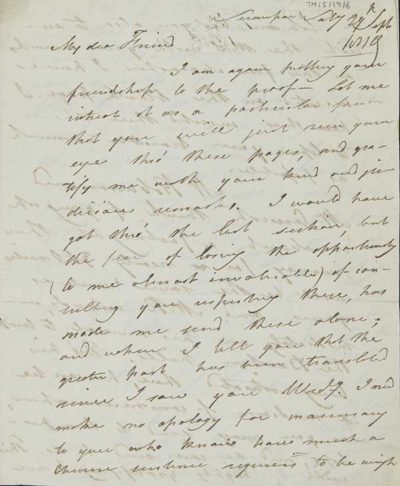 TM/5/19/6-Letter from Joshua Marshman, 29 September 1810