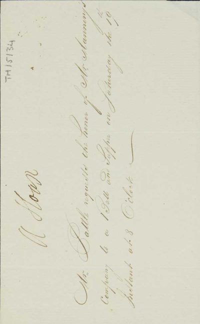 TM/5/34 Note to Manning from Mr Battle to request his company to a Ball and Supper