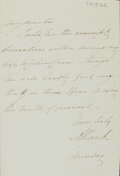 TM/5/42 Note to Manning from [A Hawk] to send Manning his observation on Cochinchina
