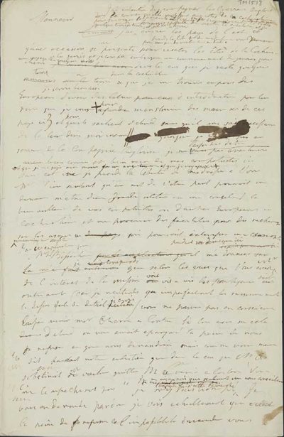 TM/5/08 Draft letter from Thomas Manning to [M L’étontal] concerning a recommendation for his trip to Cochinchina