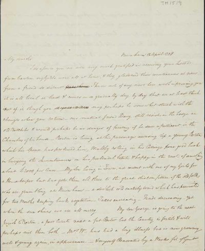 TM/5/09 Letter to Thomas Manning from the Mr and Misses Wilkins
