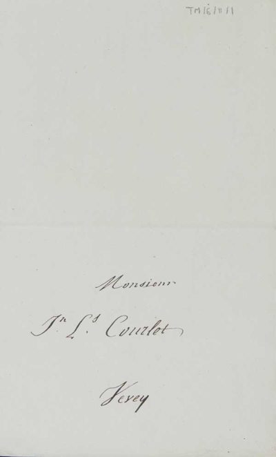 TM/6/11/1 Letter of introduction for Thomas Manning to Monsieur Courlet at Vevey from [ Du Tressne] in Florence