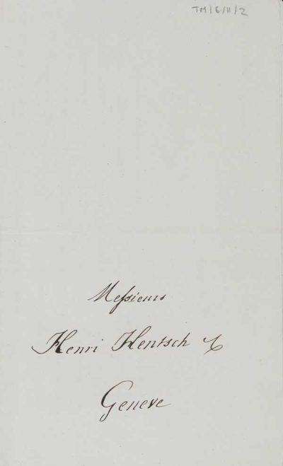 TM/6/11/2 Letter of introduction for Thomas Manning to Messieurs Henri Hentsch at Geneva from [ Du Tressne] in Florence