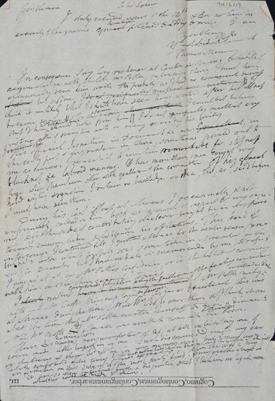 TM/6/17 Draft Letter from Thomas Manning to “Gentlemen” concerning a Mr [Pattle]