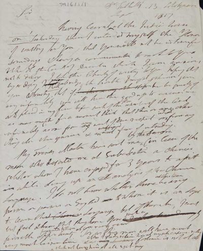 TM/6/01/1-Draft letter from Thomas Manning to the Directors of the East India Company, 1817