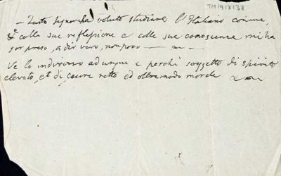 TM/9/8/38-Draft of a poem beginning “Quito sigmarila voluto studiare L’Italiano comme”