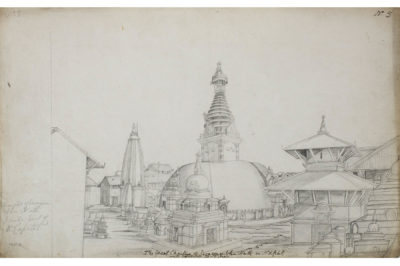The stupa of Svayambunath, Kathmandu.