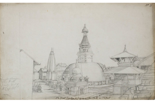 The stupa of Svayambunath, Kathmandu.