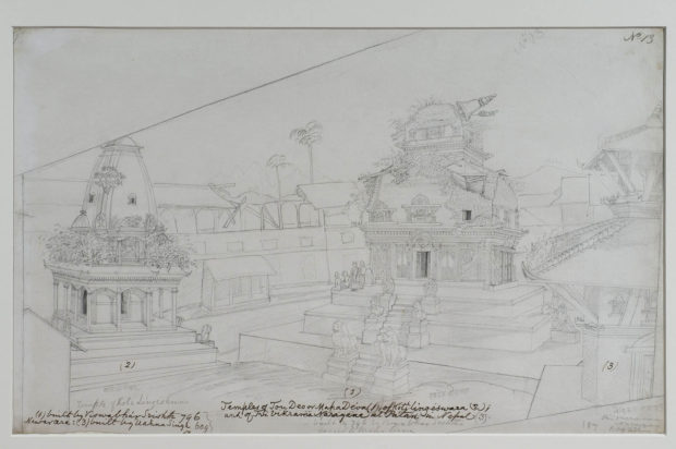Three temples with explanatory key.