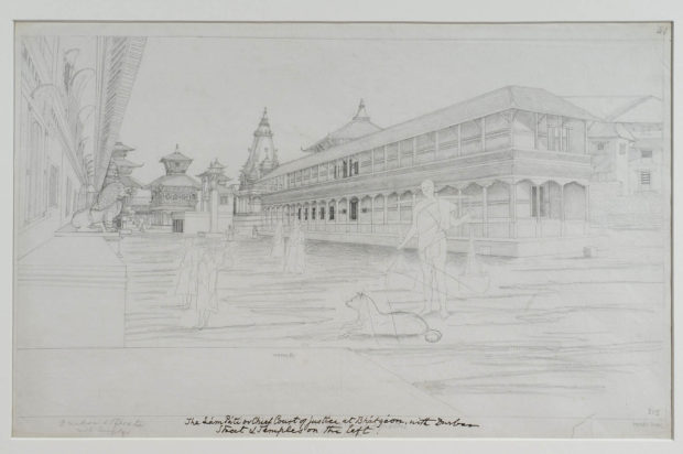 View of Chief Court of Justice, and palace, Bhatgaon.