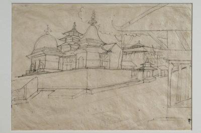 A sketch of some Temples, probably at Kathmandu.