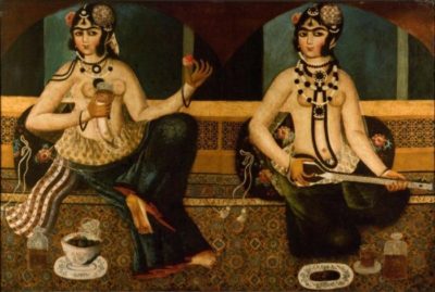 [RAS 01.002] A Qajar painting of two ladies