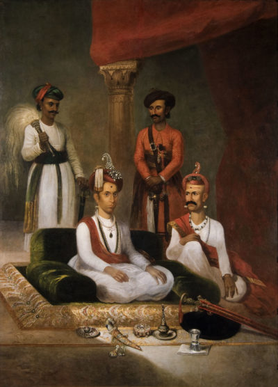 [RAS 01.014] Madhu Rao Narayan, the Maratha Peshwa, with Nana Fadnavis and attendants