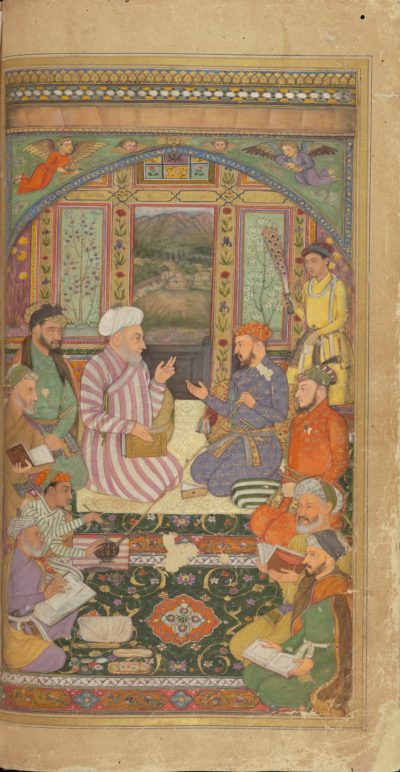 [RAS Persian 310, 19b] Zafar Khan in the company of poets