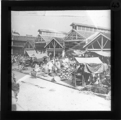 [Glass Slide.01/(043)] Market Stalls, China