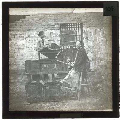 [Glass Slide.01/(107)] Street Sellers, China