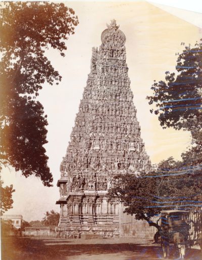 [Photo.12/(002)] Madura, the Southern Gopuram [of the Minakshi Sundareshvara Temple] from the east