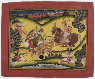 [RAS 061.002] Rajput Princesses Killing a Lion