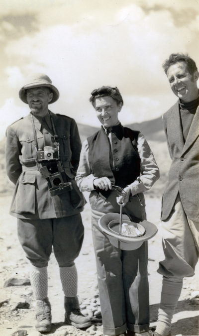 [Photo.86/2(025)] Professor Guiseppe Tucci, his wife, and the Italian Secretary, Gyantse 1939 