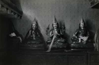 [Photo.86/2(080)] Incarnations of the Head Lamas draped in scarves of honour, Drepong, Lhasa, 1938