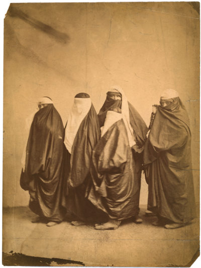 [Photo.33/(004)] Studio portrait of a group of Persian women, all veiled